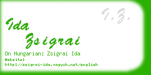 ida zsigrai business card